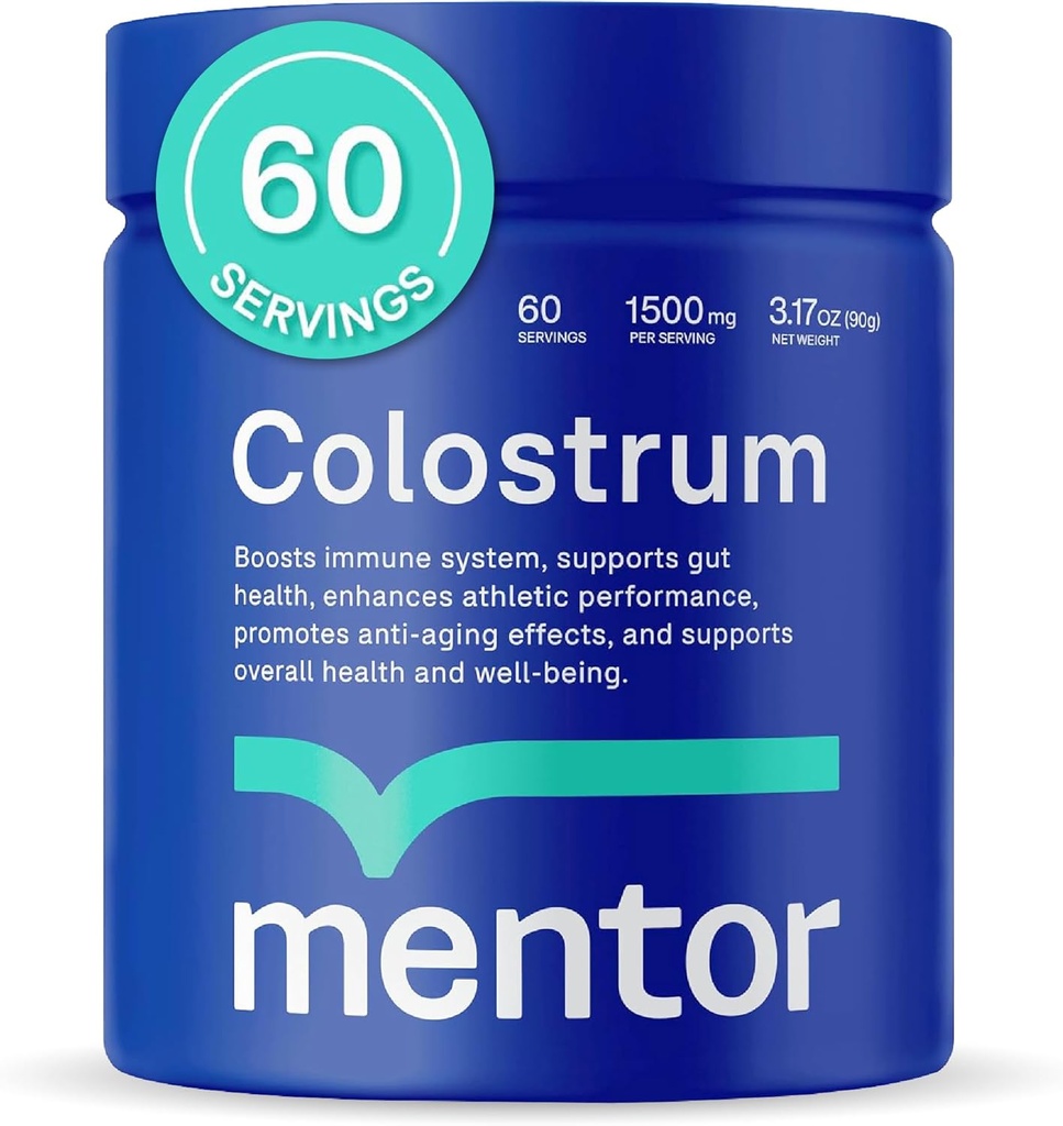 Mentor Colostrum Powder Supplement for Humans - Organic Bovine Colostrum Supplement for Gut Health, Hair Growth, Beauty, and Immune Support - Colostrum Proteïne
