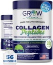 Collageen Peptides Powder 20g with Hyaluronic Acid & Biotin - Unflavored Grass Fed Collageen Powder with Hydrolyzed Type I & III Collageen Supplements - Hair, Nail, Skin & Joint Support - 56 Servings