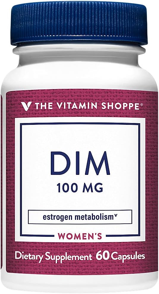 La Vitamine Shoppe DIM 100MG avec Bioperine Black Pepper Extract, soutient le métabolisme estrogène pour la santé des femmes (60 capsules)