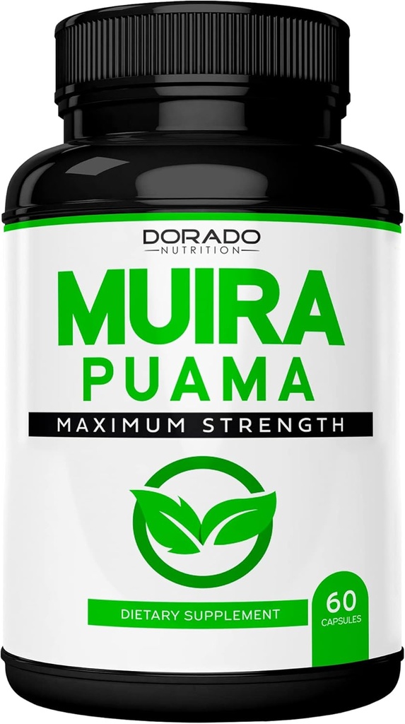 Muira Puama Root Extract 1000mg for Men and Women - Premium Capsules - 60 Telling - Zero Fillers - Third Pary Tested - Gluten Free & Non-GMO - USA Made - Quality Guarantee - Tested for Potency & Purity