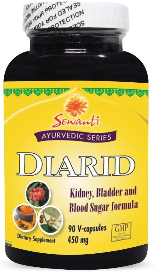 Sewanti Série Ayurvedic Diarid 90 V Capsules / 5: 1 Extrait de Curcuma Longa, Salacia, Arbre Turcuma, Arbre Kino indien