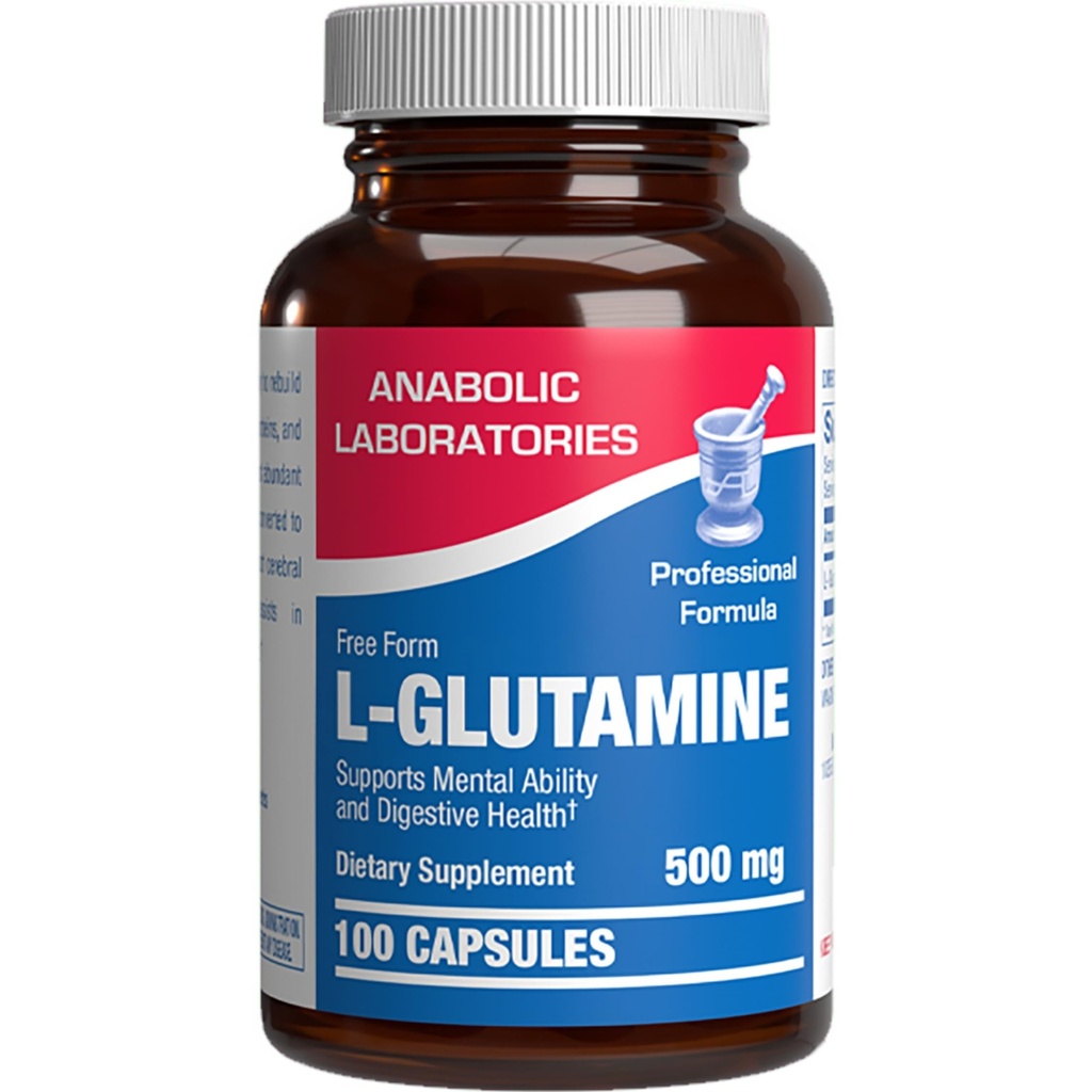 Vrije vorm L-Glutamine Supplement - Klinische L Glutamine Capsules 500 mg voor Gut Health en Immune Ondersteuning - Krachtige Aminozuur Glutathion Precursor - Niet-GMO & Made in The USA - 100 porties
