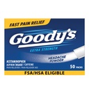 Poudres de soulagement de la douleur de Goody, poudre de mal de tête extra-fort, 50 ct (paquet de 1)