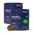 PetLab Co. Probiotica voor honden, Ondersteuning Gut Health, Af en toe diarree, Digestieve Gezondheid & Seizoensgebonden Allergieën - Zalm smaak - Verpakking mei Vary - 30 Zachte Kauwen Pack van 2