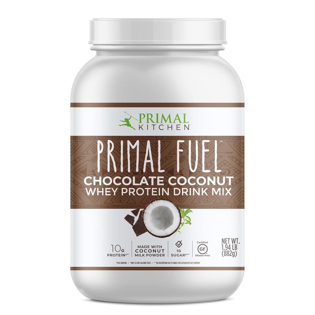 Primal Keuken Primal Brandstof Chocolade Kokosnoot Wei Proteïne Poeder, Gluten en Sojavrij, 1,94 Pond