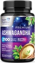 Ashwagandha-supplementen - 2100mg Ashwagandha-capsule voor vrouwen en mannen, natuurlijke antioxidantenondersteuning, Ashwa-wortelextract, extra sterkte Kalme ondersteuning met zwarte peper, veganistisch en glutenvrij - 120 capsules