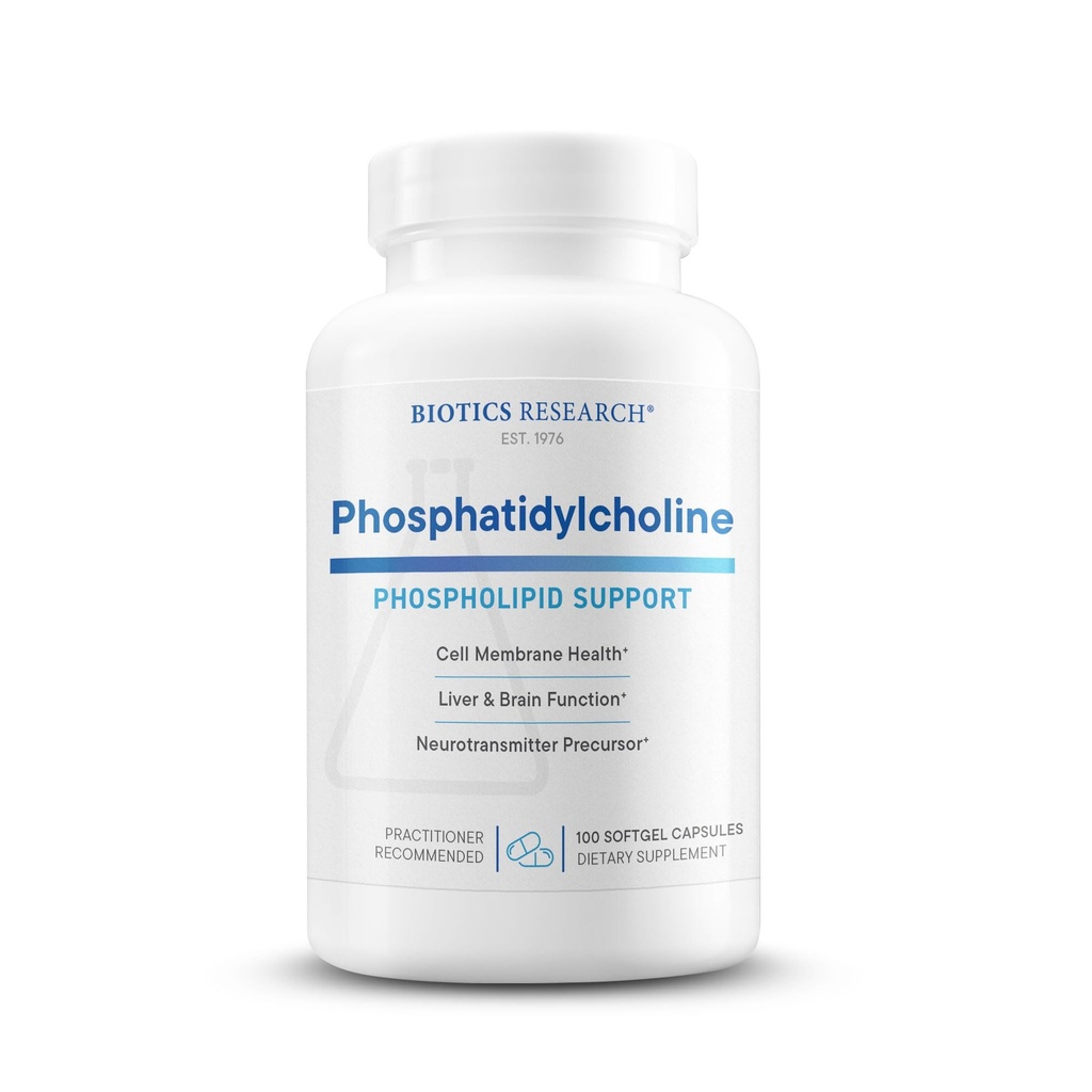 Biotica Onderzoek Fosfatidylcholine 420 mg/softgel, gezonde cognitieve functie, Afgeleid van Lecithin, Bevat Choline voor Neurotransmitter Acetylcholine, 100 porties