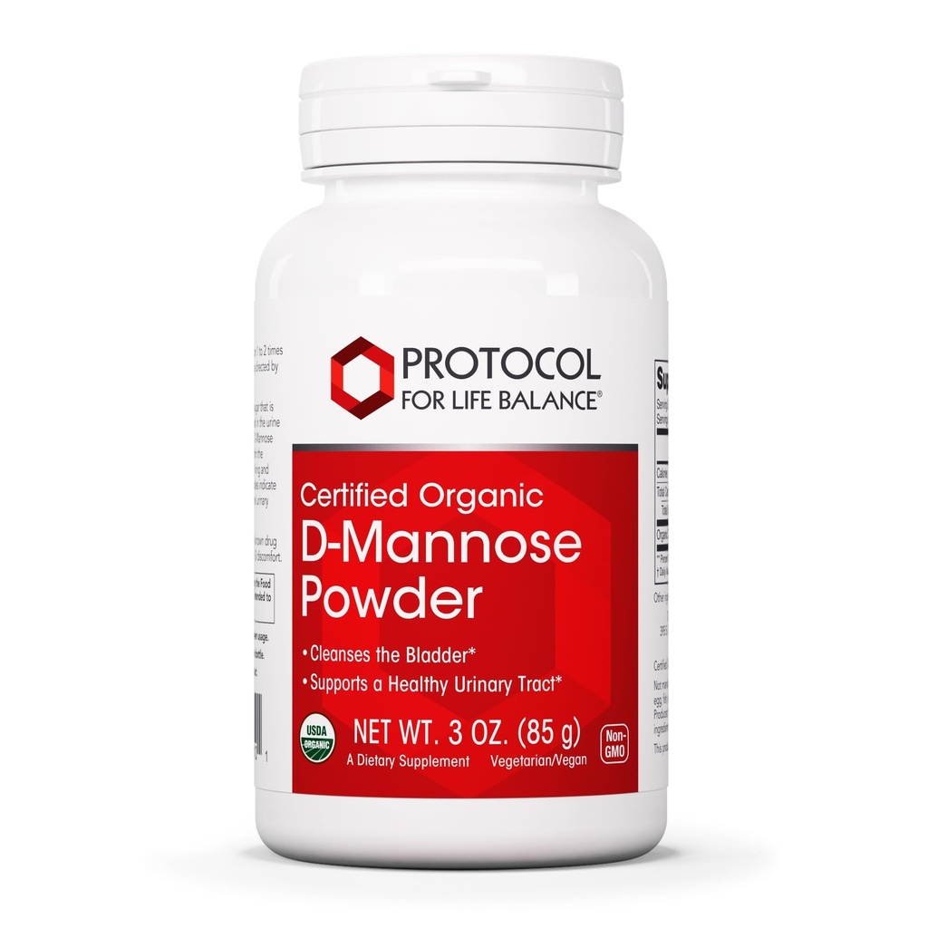 PROTOCOL VOOR LEVENSBALANS D-Mannosepoeder - 2g per portie - Blaasreiniging - Ondersteuning van de gezondheidsurinetrekker - voor mannen en vrouwen - Kosher & Non-GMO - 3 oz