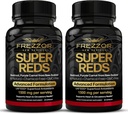 FREZZOR Super Reds Capsules avec UAF1000+, All-Natural New Zealand Red Superfood Energy, Essential Red Fruits Veggies & Beets, Antioxydants, Enzymes, Suppléments énergétiques, 180 Capsules, 2 bouteilles