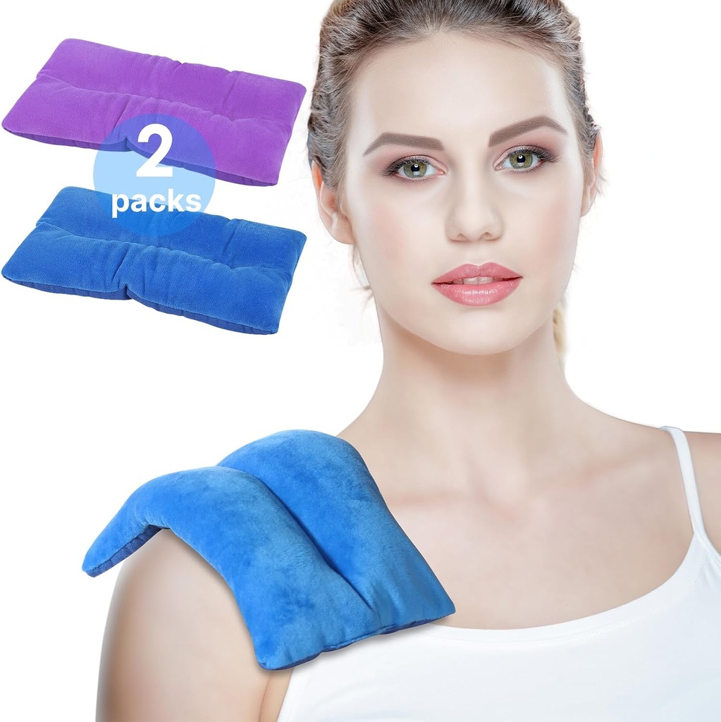 Atsuwell Magnetron Verwarmingskussen voor Nekschouder, Verwarmingskussen Magnetron voor Warm Compress, Ongeurde Magnetron Verwarmbare Heat Pad voor Krampen, Moist Heat Pack voor Verzachtende Stress, 2 Packs