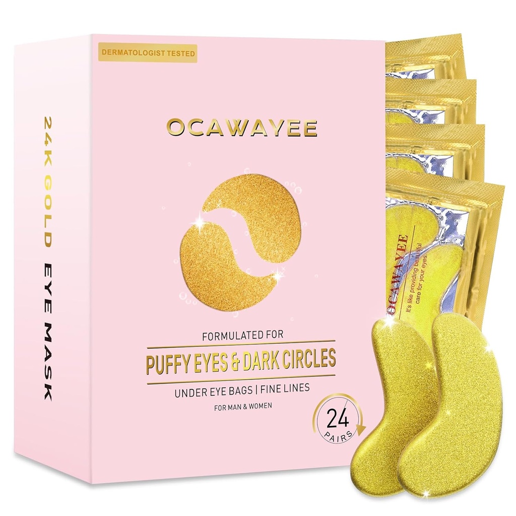 Onder Eye Patches voor vrouwen - Onder Oogmaskers met Overvloedige Collages voor Beauty & Personal Care - Smooths Fine Lines & rimpels/Delays Aging / Reduces Dark Circles & Eye Bags & Puffy Eyes (24 Pairs)