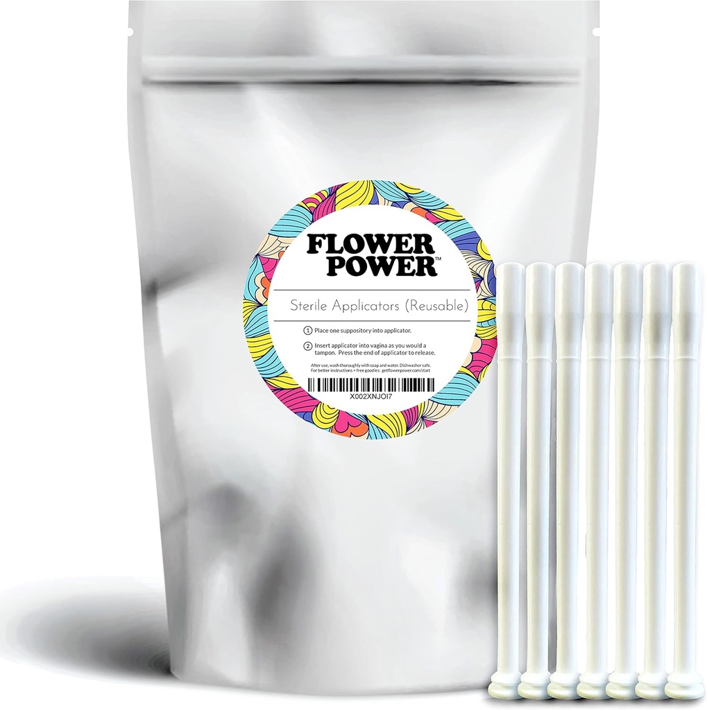 Flower Power Vaginale Zetpil Applicators - Vaginale Zetpil Applicator Pack voor Boric Acid Suptinitories Capsules - 7 stuks.