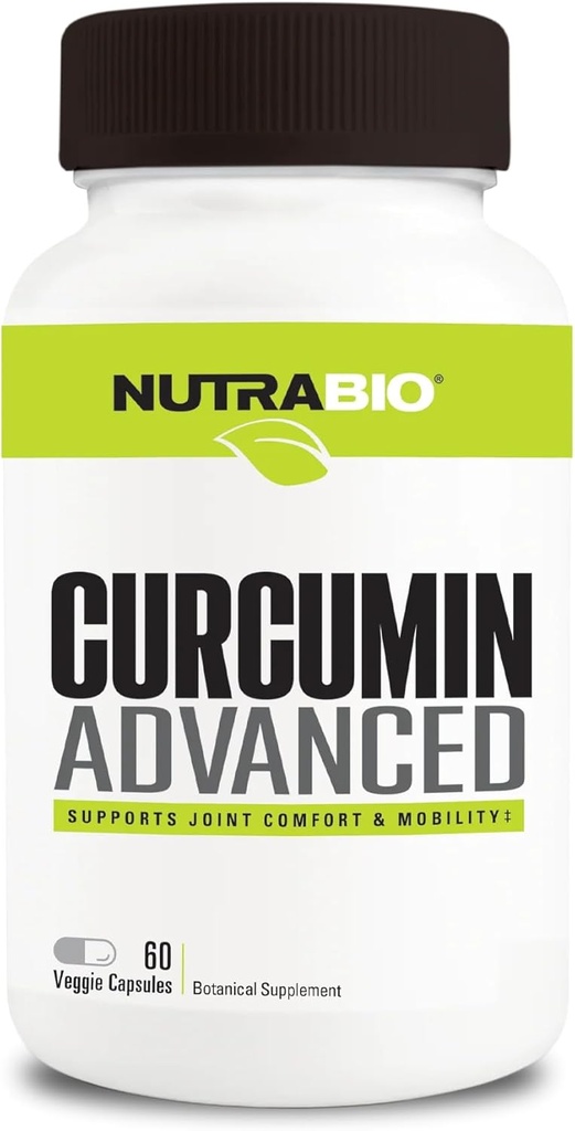 NutraBio Curcumin Advanced Digestion & Joint Support Complex, 60 plantaardige capsules
