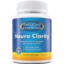 Nutrition Essentials Nootropic Cerveau Support Supplément - Capsules sans caféine qui soutiennent le cerveau - Pinces de soutien du cerveau avec le millepertuis et le ginkgo Biloba