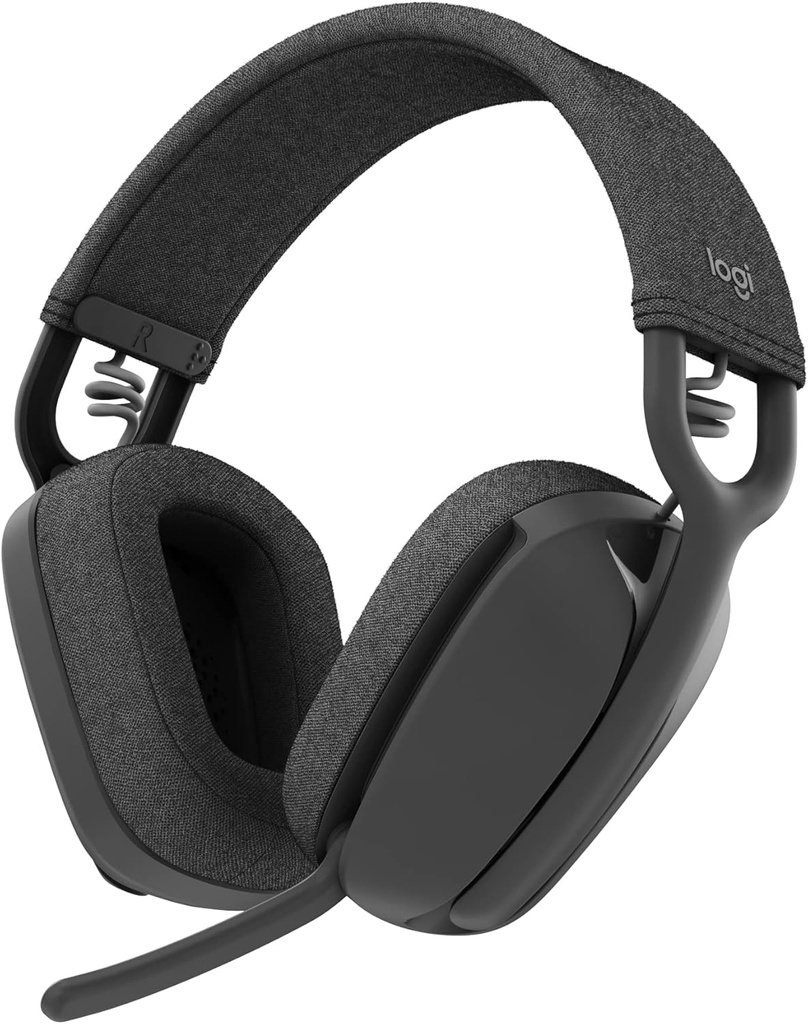 Logitech Zone Vibe 100 Lightweight Wireless Over Ear Headphones met Noise Canceling Microphone, Advanced Multipoint Bluetooth Headset, Werkt met Teams, Google Meet, Zoom, Mac/PC - Graphite