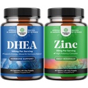 Bundel van Pure DHEA en Pure Zink Supplement - DHEA Thyroid Ondersteuning voor vrouwen Gezondheid Immuun Ondersteuning Bot Gezondheid en Mood Ondersteuning - Zink Immuun Systeem Booster voor Mood Boost Hart Gezondheid