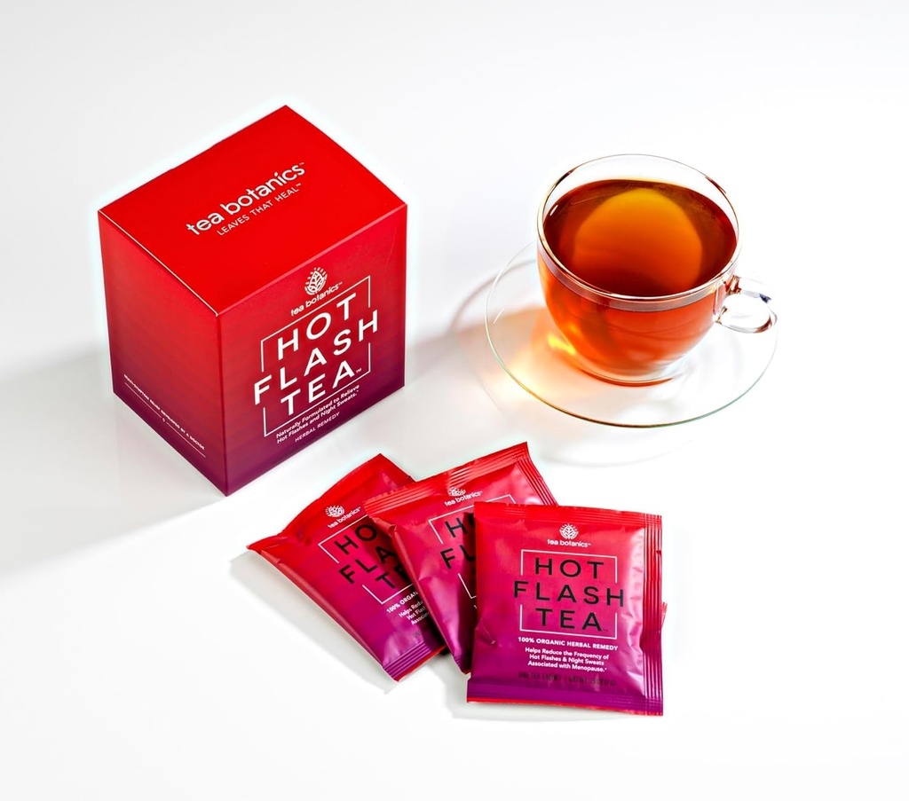 Thé flash HOT – puissant, biologique, soulagement pour les flashs HOT et les sucreries de nuit aide à soutenir l'équilibre hormonal pendant la ménopause* (15 jours)