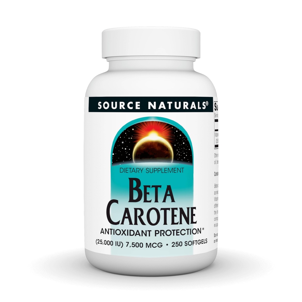 Bron Naturals Beta Caroteen 25000 iu Antioxidant Protection - Converted by Body to Vitamin A - 250 Softgels
