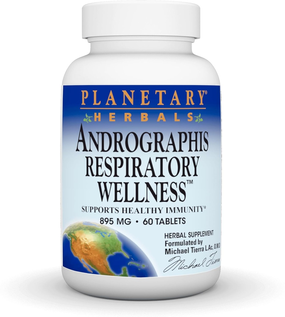 PLANTAARDIGE HERBALS Andrographis Respiratory Wellness Nutritional Supplement, 60 Tel.