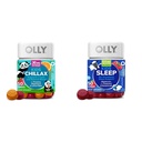 OLLY Kids Chillax Gummies L-Theanine Magnesium Lemon Balm 50 Count & Sleep Gummies 0.5mg Melatonin L Theanine Chamomile Lemon Balm 50 Count