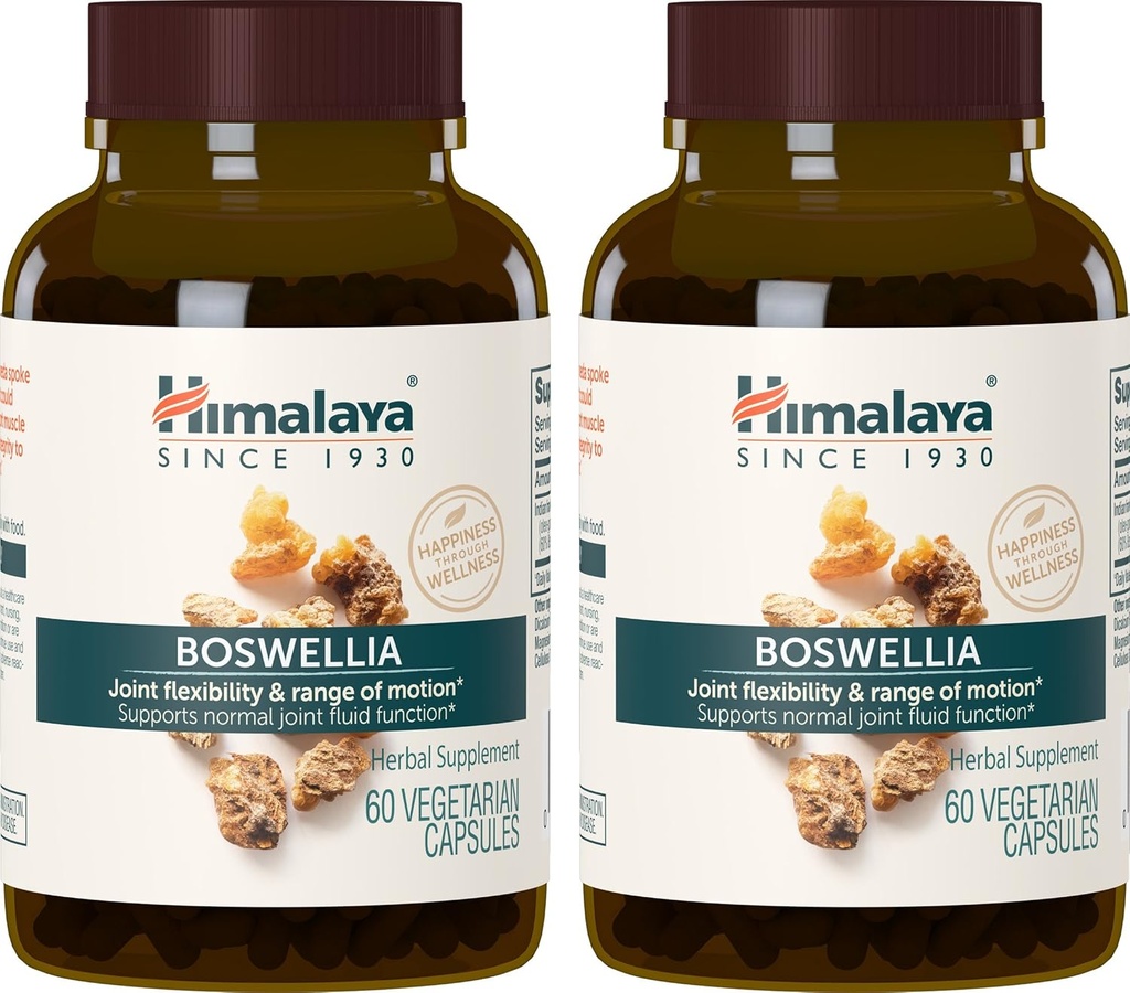 Himalaya Boswellia, Soutien conjoint pour la mobilité et la flexibilité, favorise la préservation des tissus, 250 mg, 60 Capsules, 1 mois d'approvisionnement, 2 Pack