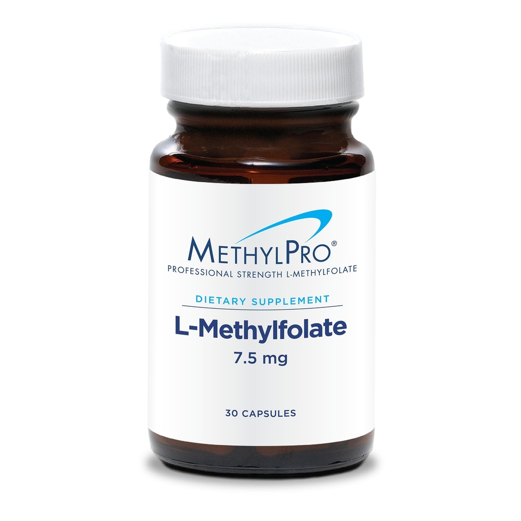 MethylPro L-methylfolaat 7,5 mg - Ondersteunt een gezonde mindset - Actieve folaat voor methylering ondersteuning en biochemische reacties - Zeer Biobeschikbaarheid - Flexibele dosering - 30 porties - 30 capsules