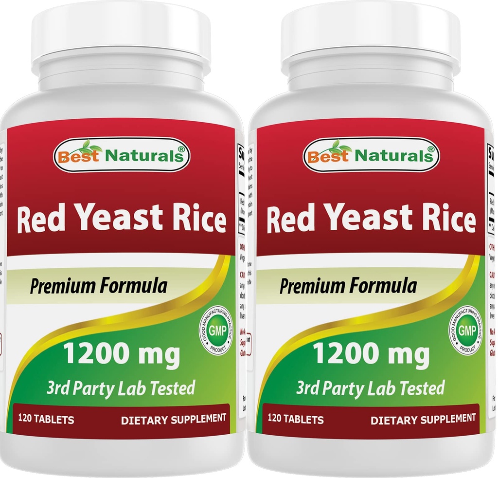 Best Naturals Red Gist Rice 1200 mg (Non-GMO) 120 tabletten (120 telling (verpakking 2))