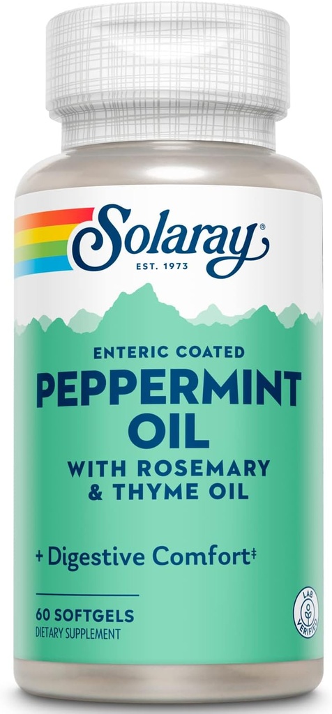 Solaray Peppermint Oil Enteric covered w/Rosemary & Thyse Oil 