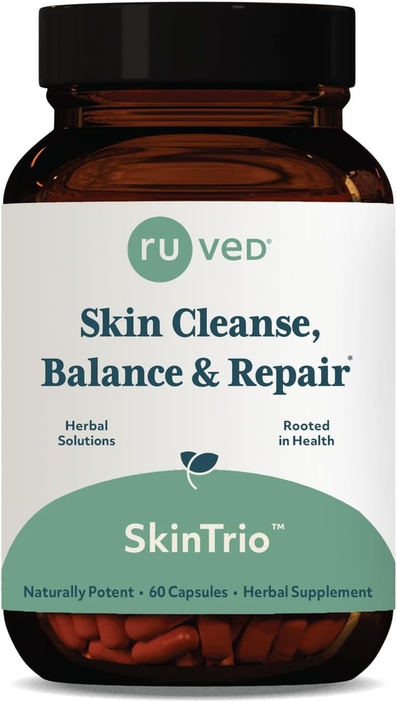 ruved SkinTrio - Neem Supplement met Organic Neem Extract & Amla, Skin & Microbiome Support Supplement - 60 Vegetarische Capsules (1 telling)