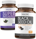 Antioxidanten & Black Seed Oil (1-maandvoeding) Super Antioxidant Supplement met Acai Berry, Goji Berry, Granaatappel & Trans Resveratrol (120 Capsules) & Black Seed Oil (Non-GMO & Vegan) 60 Capsules