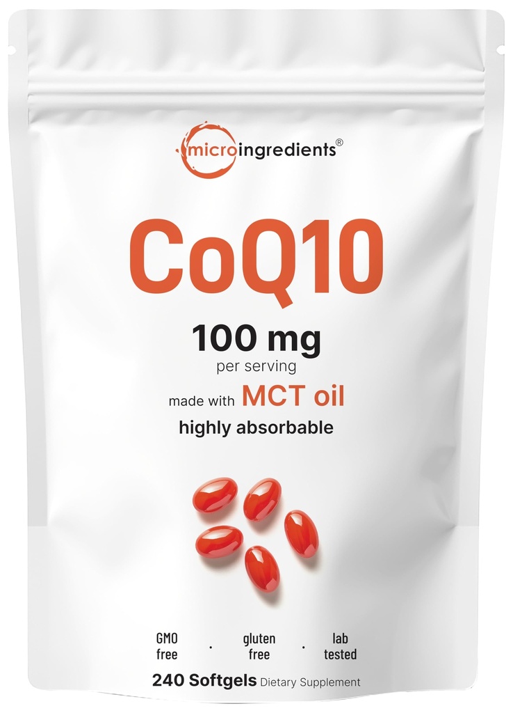Micro Ingrediënten CoQ10 100 mg Per Serving, 240 Softgels 