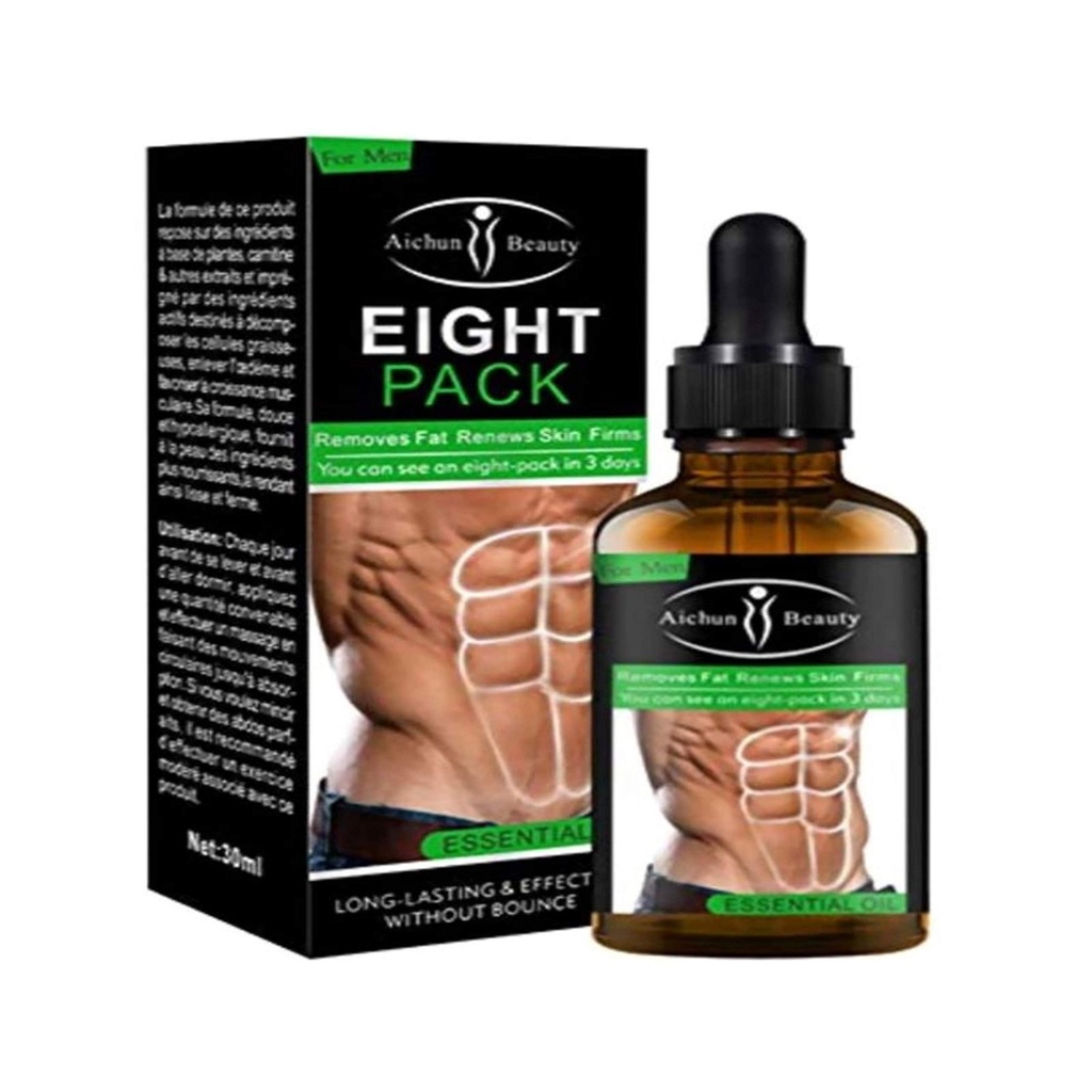 AICHUN BEAUTY Eight Pack Abdominal Essential Oil for Men Strong Waist Manly Torso Smooth Lines Press Fitness Belly Burning Muscle Fat Remove Reneas Skin Weight Loss Slimming Cream 30ml