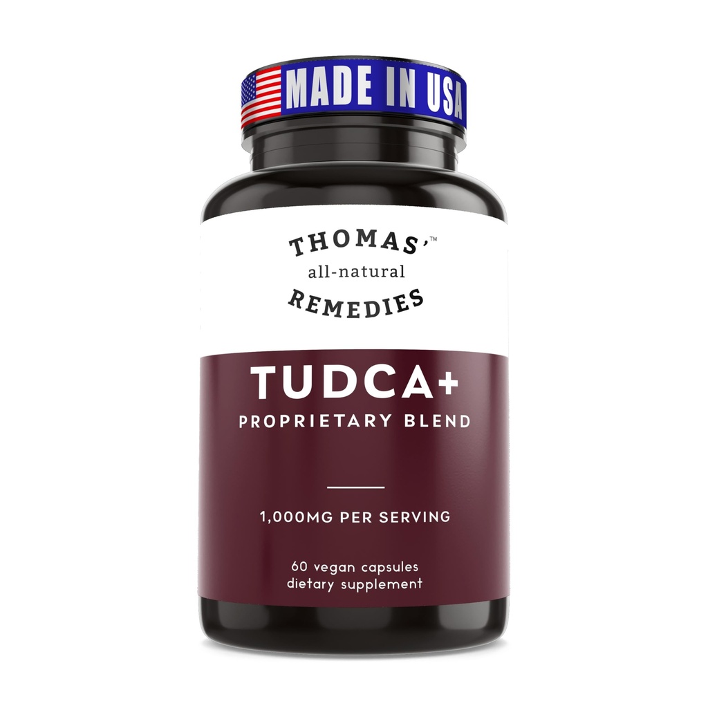 Thomas' all-natural Remedies Tudca 500mg (1000mg per portie), 60 Capsules- Tauurourso deoxycholzuur, leverondersteuningssupplement- Veganistan, Non-GMO, Geen Filler Capsules