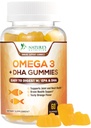 Omega 3 Fish Oil Gummies, Hart Gezonde Omega 3 Gummy Supplement met hoge absorptie DHA & EPA, Extra sterkte Joint & Hersen Ondersteuning, Heerlijke Oranje Smaak Visolie Natuur Vitamine - 60 Gummies