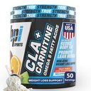 BPI Sports CLA+Carnitine – CLA L Carnitine et acide linoléique – L supplément carnitine pour perte de poids, métabolisme et muscle maigre – sans caféine – punch aux fruits – 50 portions – 12,34 oz