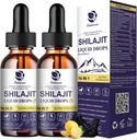 (2 Pack) Shilajit pour les hommes et les femmes, 16-en-1 gouttes de Shilajit liquide, Trace Minerals, Ginseng, Turmeric, Ashwagandha, Immune Support, Energy Boost & Joint Health, 2 FL. Oz