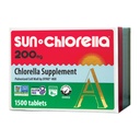 Sun Chlorella 200 mg Green Algen Superfood Supplement - Verpulverde celwand - Chlorofyl, CGF, Actieve B12, IJzer, Proteïne - Non-GMO - 1500 Tabletten