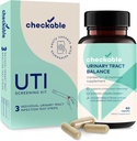 Checkable® urinetrekinfectie Screening Strips (3ct) en Checkable D-Mannose UTI Supplementen (60ct) Combo Pack