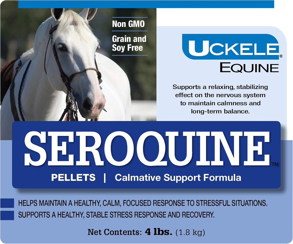 Uckele Seroquine Pellet, Calming Supplement voor paarden, 4 lb