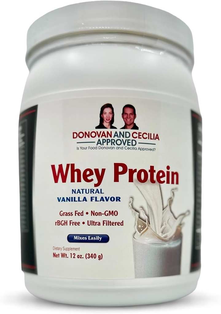 Protéine de lactosérum de l'herbe, BCAAs Riche Lean Protein Shake pour le remplacement des repas et la récupération après l'entraînement, 19g de protéines, Pas d'édulcorants artificiels, Vanille, 12 Oz