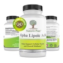 Gewoon de natuur Puur Alpha Lipoïnezuur 600mg 120 Veggie Capsules, Niet-GMO Thiocaat Zuur 4 maanden Levering
