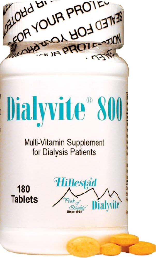 Supplément multivitamine Dialyvite 800 pour patients dialysés, 180 comprimés