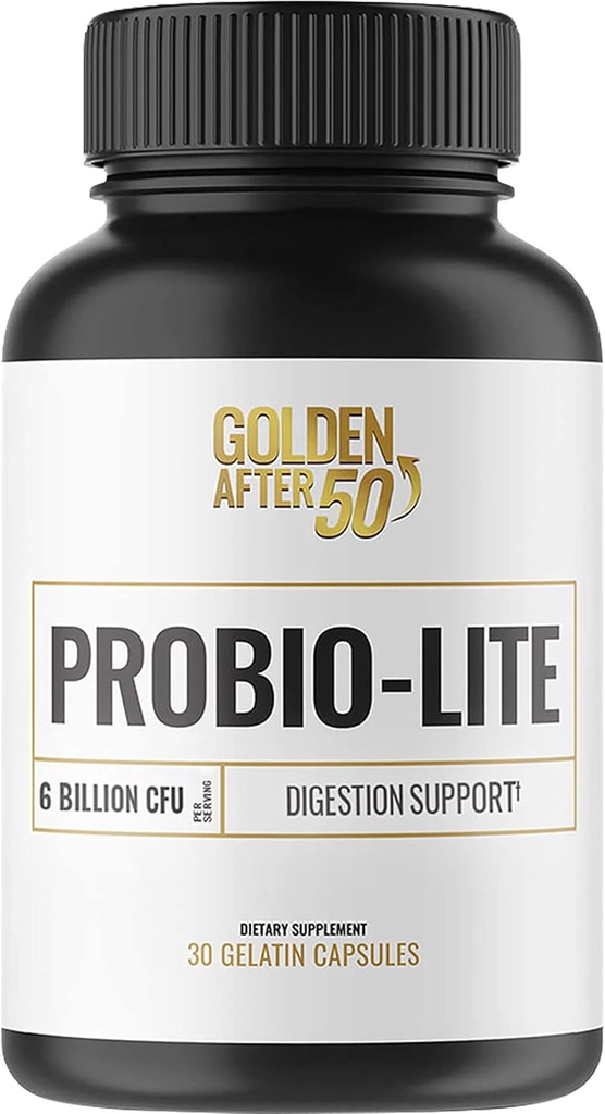 Golden After 50 Probio-Lite - for Gut Health and Digestie Support - Probiotica for Men and Women - 30 Gelatine Capsules - Probiotica for Occasional Heartburn, Gas, Indigestie