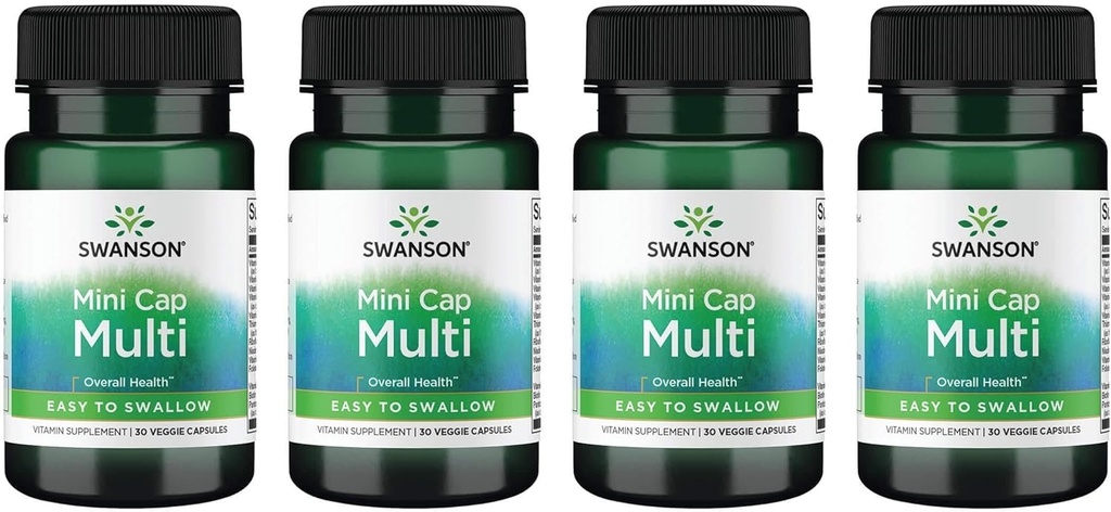 Swanson Dagelijkse Multivitamine Zonder Mineralen 30 Veg Capsules (4 Pack)