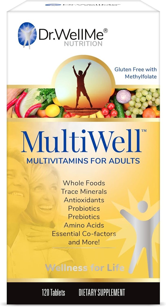 MultiWell Multivitaminen voor volwassenen 120 tabletten - Hoge Potentie Multivitamine met Whole Foods, Mineralen, Antioxidanten, Probiotica - Energie, Immune, Hart & Digestieve Gezondheid