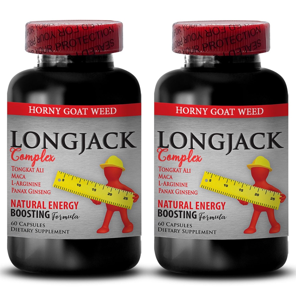 Pilules d'Enchantement Naturel Homme Augmenter Taille et Longueur - LONGJACK Taille UP (Toute la formule naturelle) - tongkat ali Extract - longjack pour les hommes - tongkat ali complexe - 2 bouteilles 120 capsules