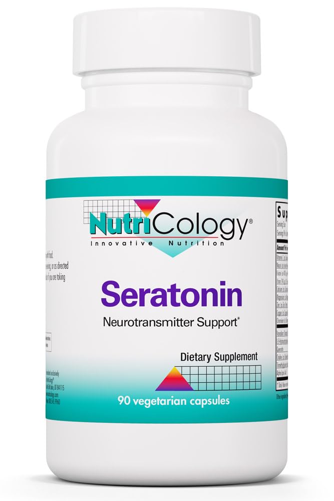 Allergy Research Group Nutricology Seratonin Supplement - Serotonin for Men & Women, Calm Support, 5-HTP, Serene Sleep, Norepinephrine, Vegetarian Capsules - 90 Count