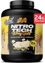 Poudre de protéines de lactosérum de MuscleTech (crème de banane, 5LB) - Mélange de protéines de lactosérum de Nitro-Tech pour les muscles maigres et la récupération rapide - 24g de protéines d'or de lactosérum pour les femmes et les hommes - Sans gluten