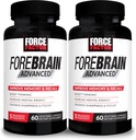 FORCE FACTOR Forebrain Advanced, 2-pack, Brain Booster, Hersensupplement voor geheugenondersteuning, concentratie, focus, denken, en geestelijke energie, krachtige ingrediënten die snel werken, 120 capsules