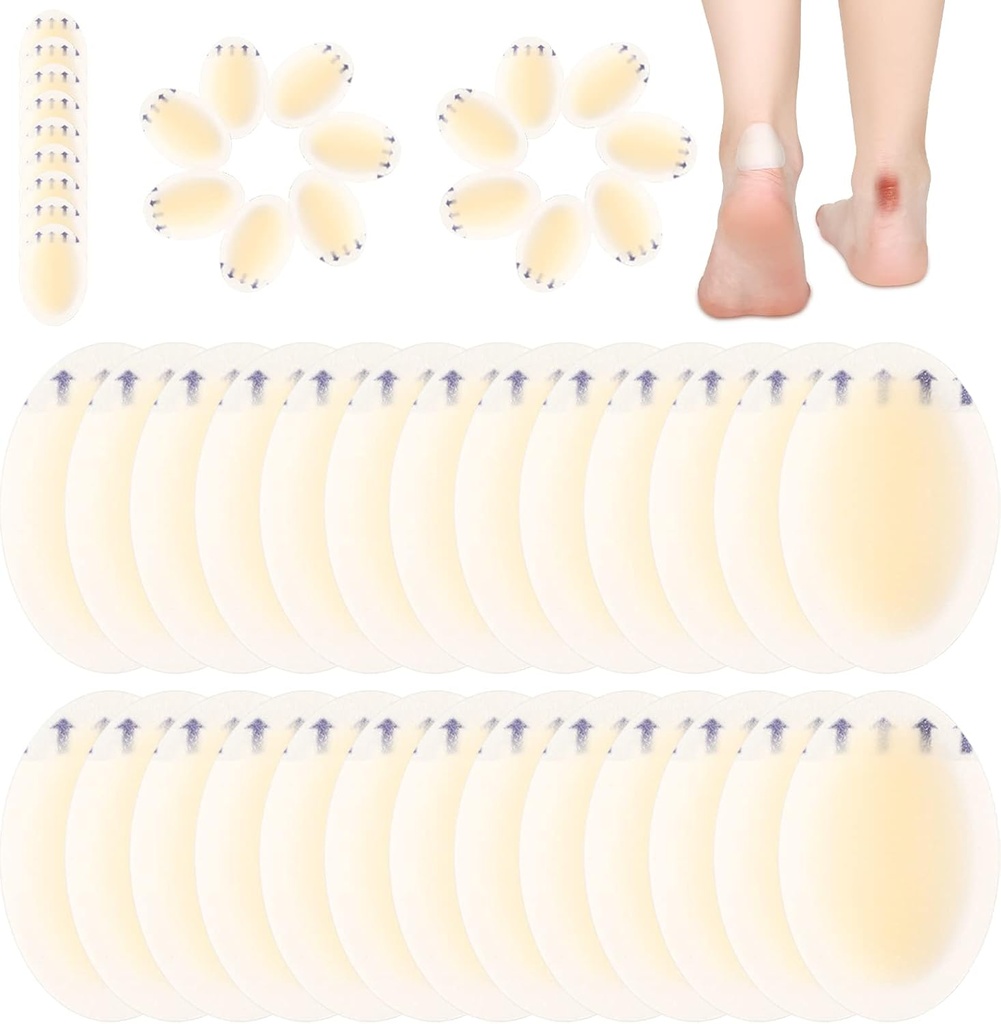 Tarpop 100 Pcs Blister Bandages Plaquettes de Blister Hydrocolloïde pour Talon Imperméable Gel Bandages Adhésifs Protège-pieds (Single Style)